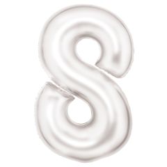 Folijski balon  broj 8  Silk Lustre White