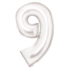 Folijski balon  broj 9  Silk Lustre White