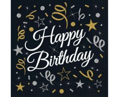B&C Happy Birthday salvete 33x33 cm