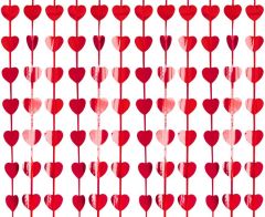 Folijska Zavijesa Hearts Metallic Red 100x200 cm