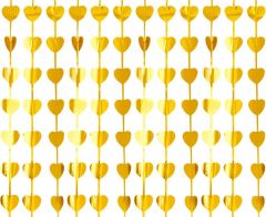 Folijska Zavijesa Hearts Metallic Gold 100x200 cm
