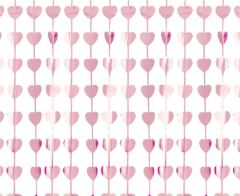 Folijska Zavijesa Hearts Metallic Pink 100x200 cm
