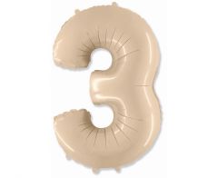 Folijski balon broj 3 Cream 102 cm