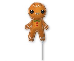 Mini Gingerbread Man folijski balon na štapiću