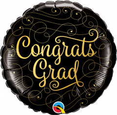 Standard Congrats Grad Gold Doodles folijski balon