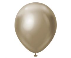 Latex baloni 13 cm Platinum Champagne (chrom white gold)