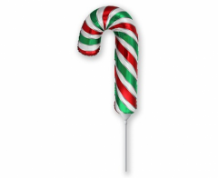 Mini XMas lollipop, red-green folijski balon na štapiću