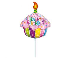 Mini Birthday Mufin folijski  balon na štapiću