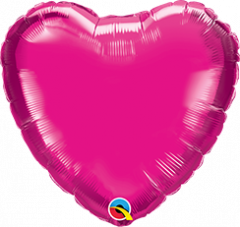 Mini Srce folijski balon na štapiću 10cm - Ciklama