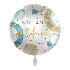 Standard Sretan Rođendan Blue-Gold folijski balon