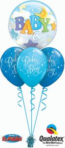 Helijski buket Bubble baloni Baby Boy