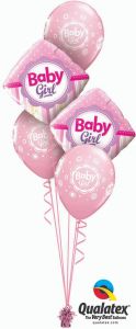 Buket balona Baby Girl Dots & Stripes 