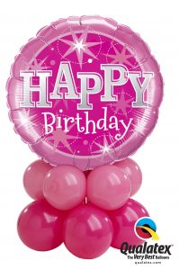 Balonska skulptura Bday Pink Sparkle