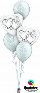 Buket balona Entwined Hearts Silver