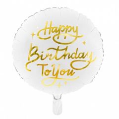 Standard 14" Happy Birthday To You White folijski balon