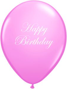 Latex baloni 30 cm Happy Birthday Pink