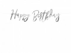 Happy Birthday natpis Silver