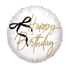 Standard Happy Birthday Black Bow folija balon 