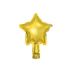 Mini zvijezda folijski balon na štapiću 12 cm - Gold