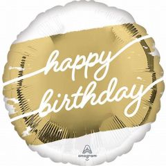 Standard Golden Age Happy Birthday folija balon