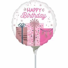 Mini Pastel Bithday Gift folijski balon na štapiću