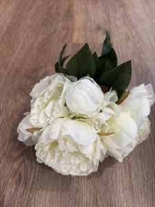 Umjetni buket Peonija bijela 30 cm