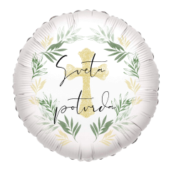 Standard Round Sveta Potvrda Tropical Greenery Cross folijski balon