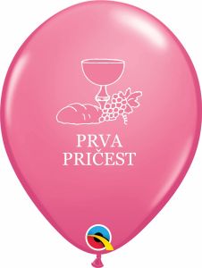 Lateks baloni 28cm Prva Pričest Pink