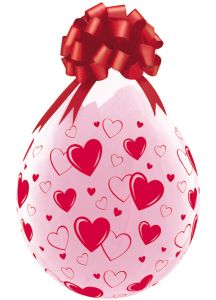 Latex baloni stuffer 48 cm Swirling Hearts Diamond Clear