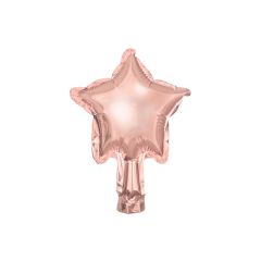 Mini zvijezda folijski balon na štapiću 12 cm - Rosegold