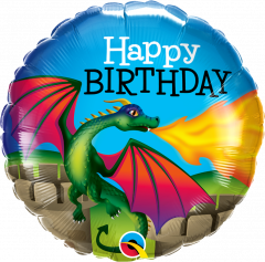 Standard Bday Mysthical Dragon folijski balon