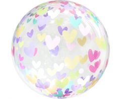 Crystal  Hearts, 18" pvc balon