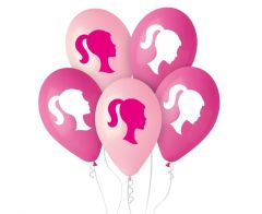 Latex baloni 30 cm Silhueta Girl Pink&Wild berry