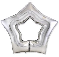 Maxi Zvjezda hole Silver  folijski balon 36"
